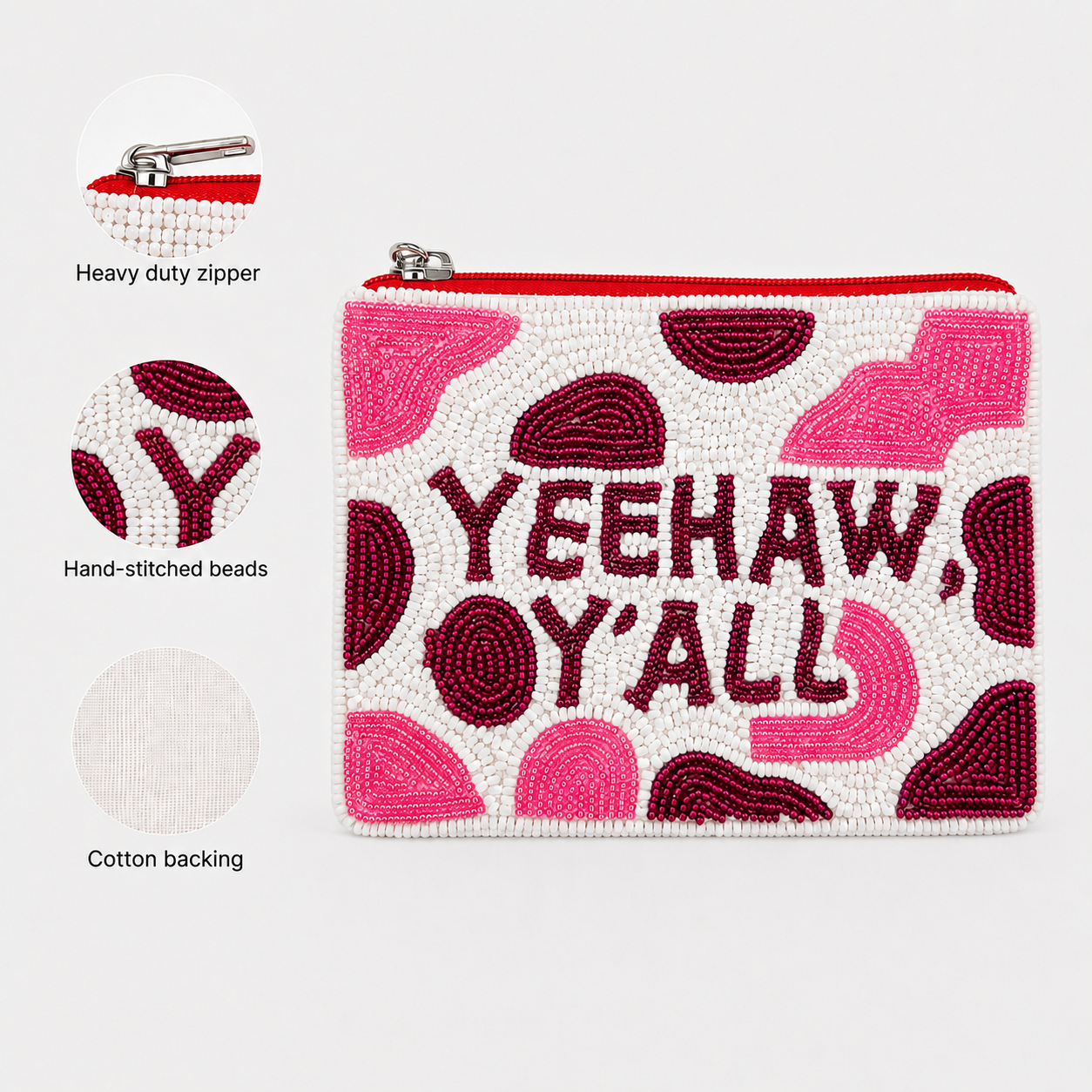 Yeehaw Yall Beaded Coin Purse