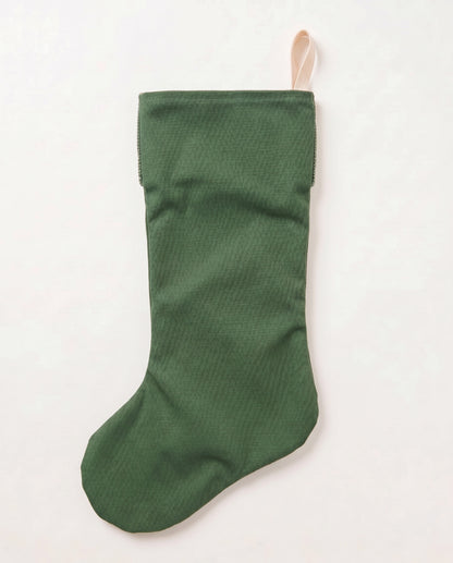 Personalized Beaded Christmas Stocking with Name, Argyle Golf Stocking, Custom Hand Beaded Holiday Stocking for Golfer, Forest Green