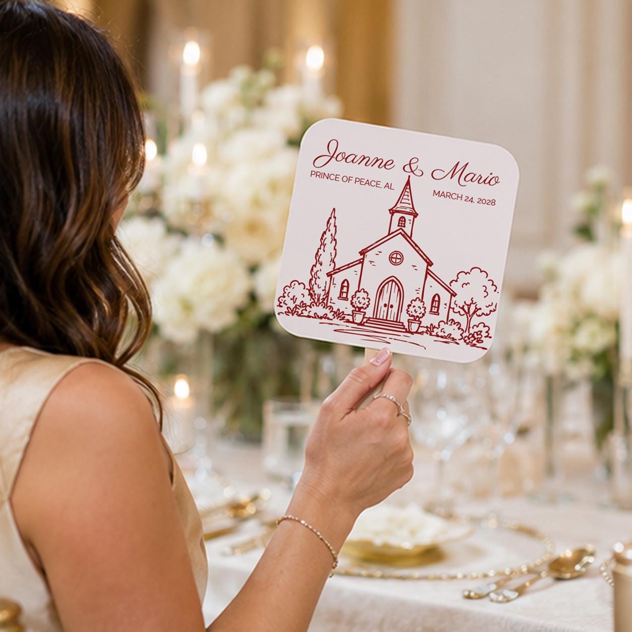 Minimalist Bridal Ceremony Fans
