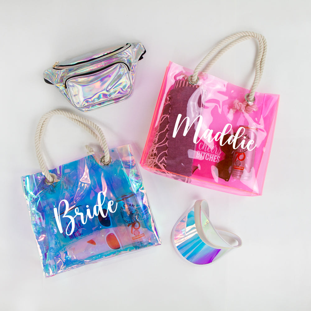 Custom Clear Beach Tote Bag
