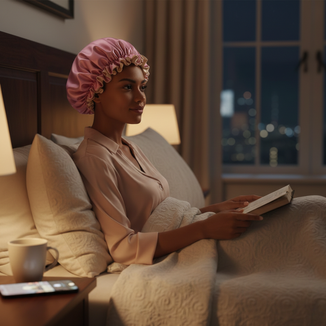 Dusty Pink Satin Bonnet