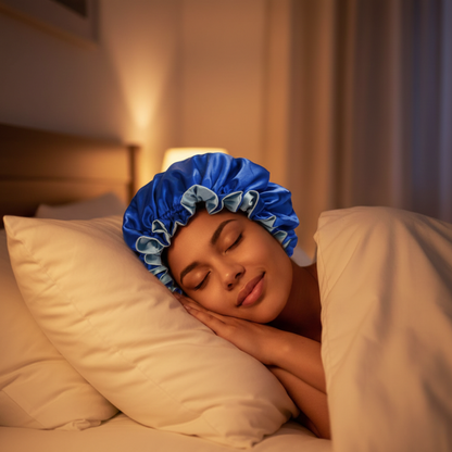 Royal Blue Satin Bonnet