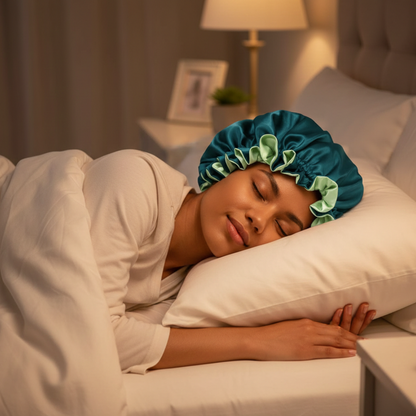 Dark Green Satin Bonnet