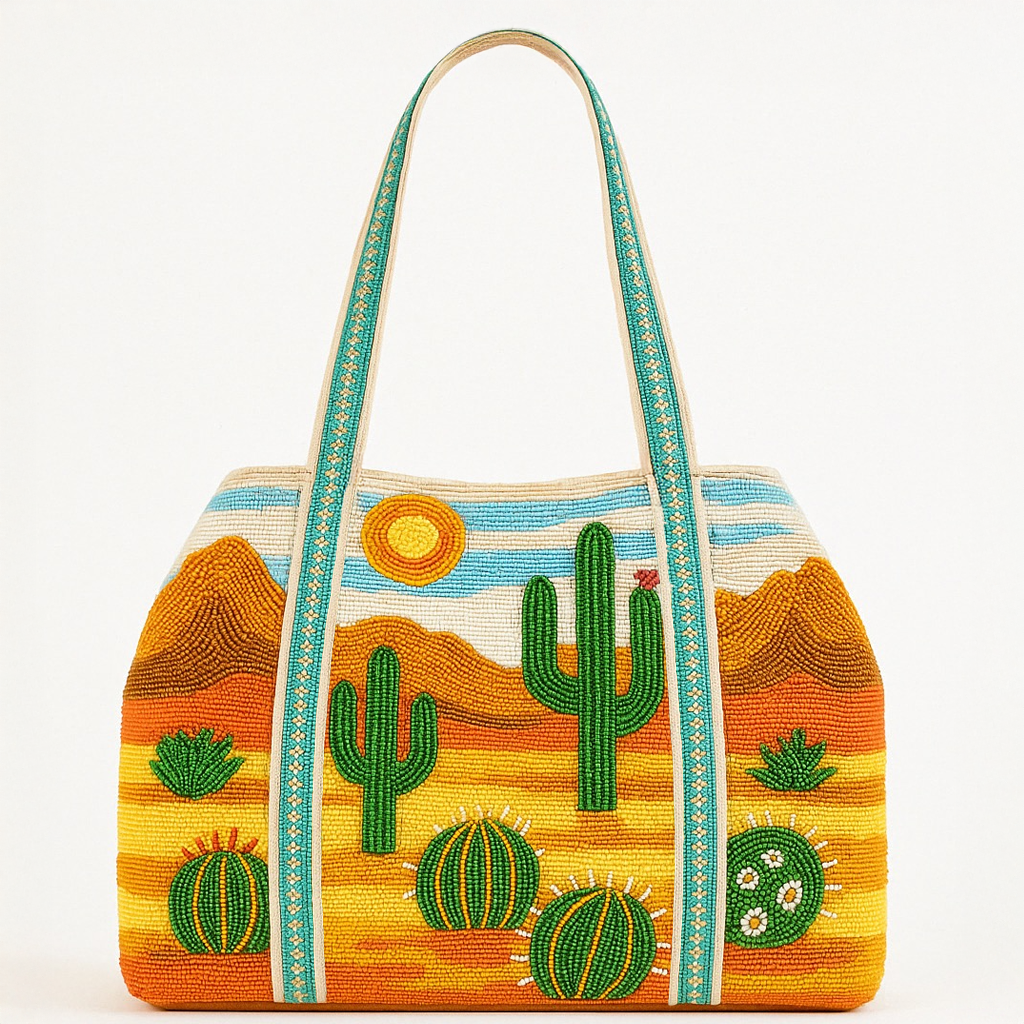 Desert Bloom Beaded Shoulder Bag