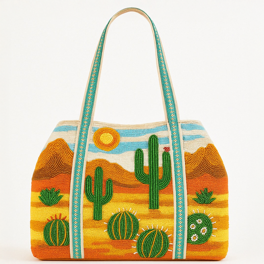Desert Bloom Beaded Shoulder Bag