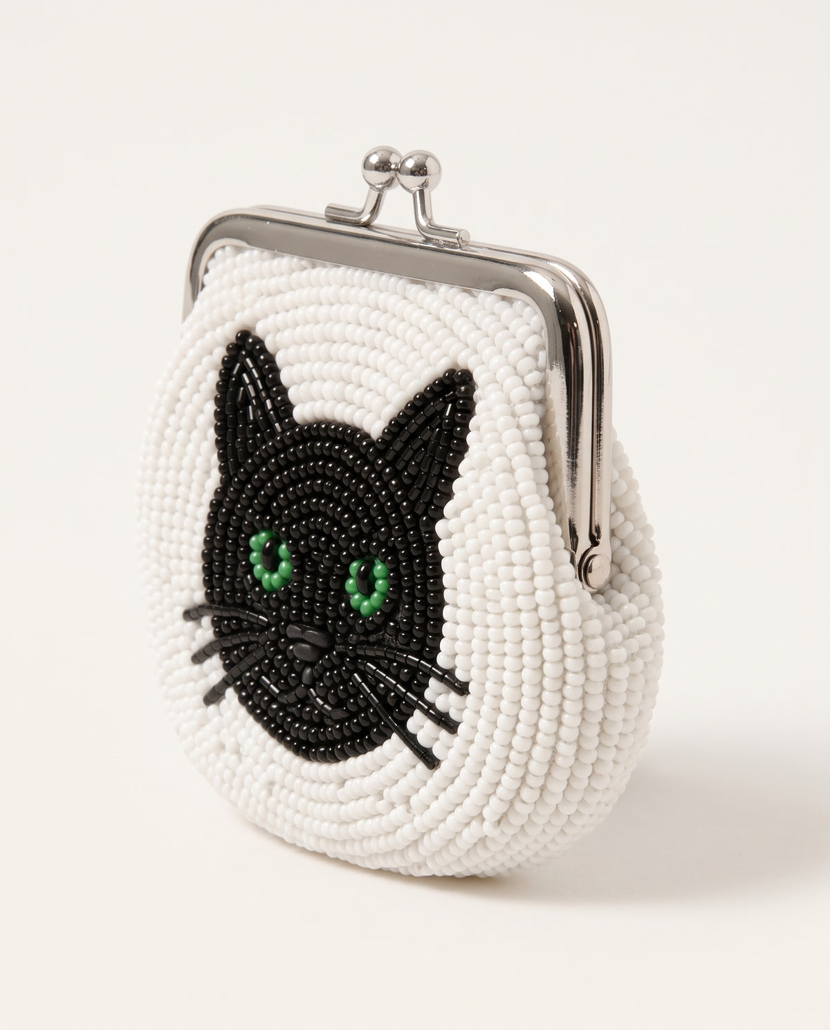 Personalized Pet Portrait Beaded Coin Purse with Name, Custom Cat Face Pouch Kiss Lock Wallet, Hand Beaded Pet Lover Gift