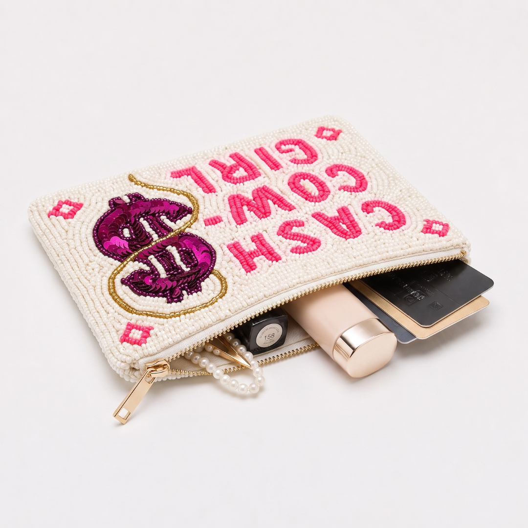 Cash Cowgirl Beaded Coin Purse