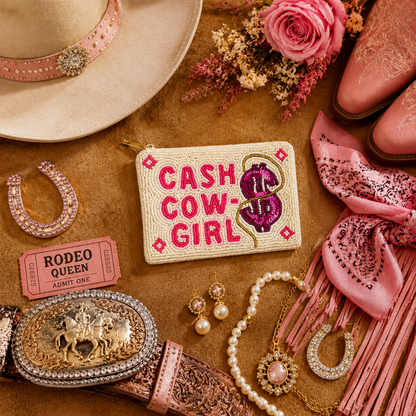 Cash Cowgirl Beaded Coin Purse