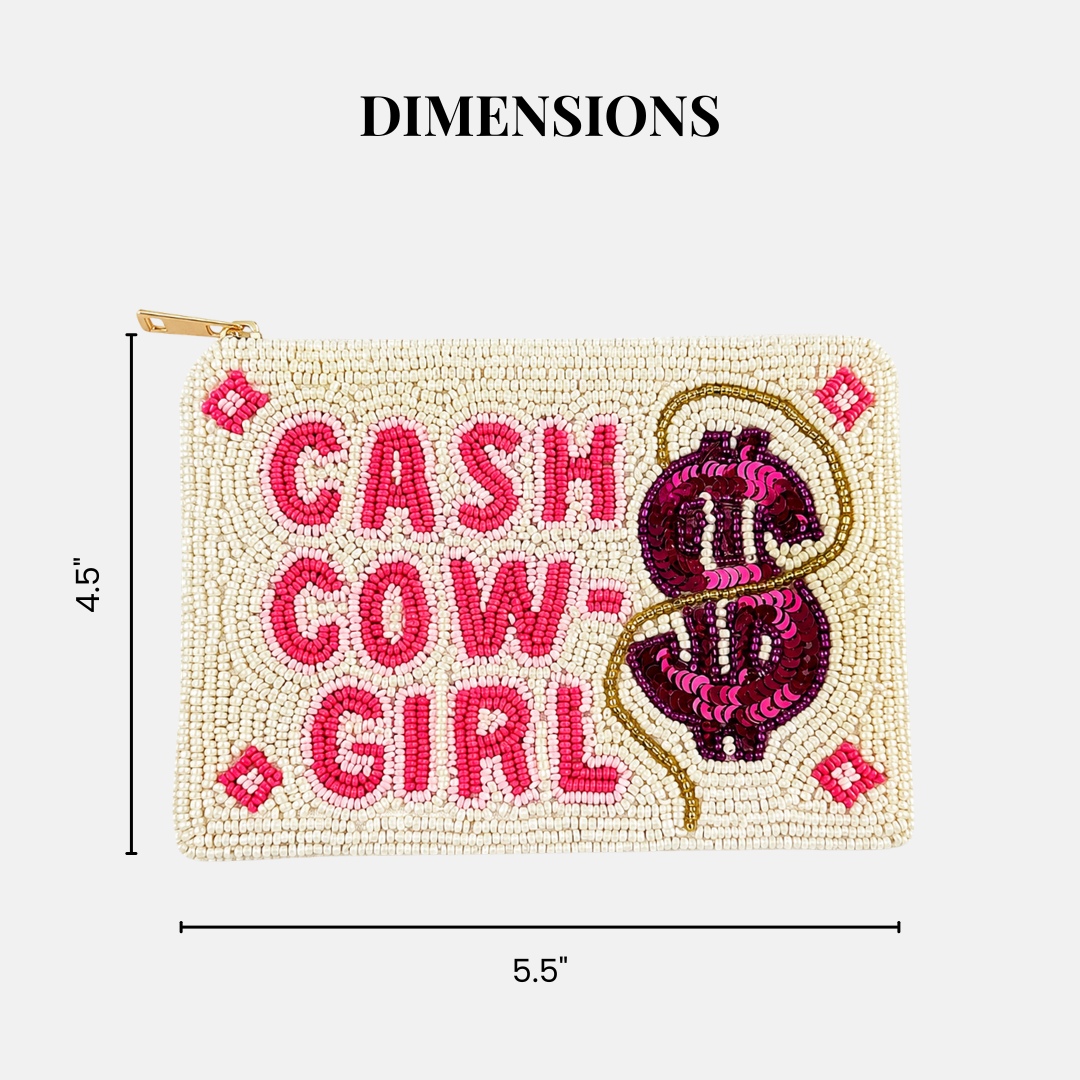 Cash Cowgirl Beaded Coin Purse