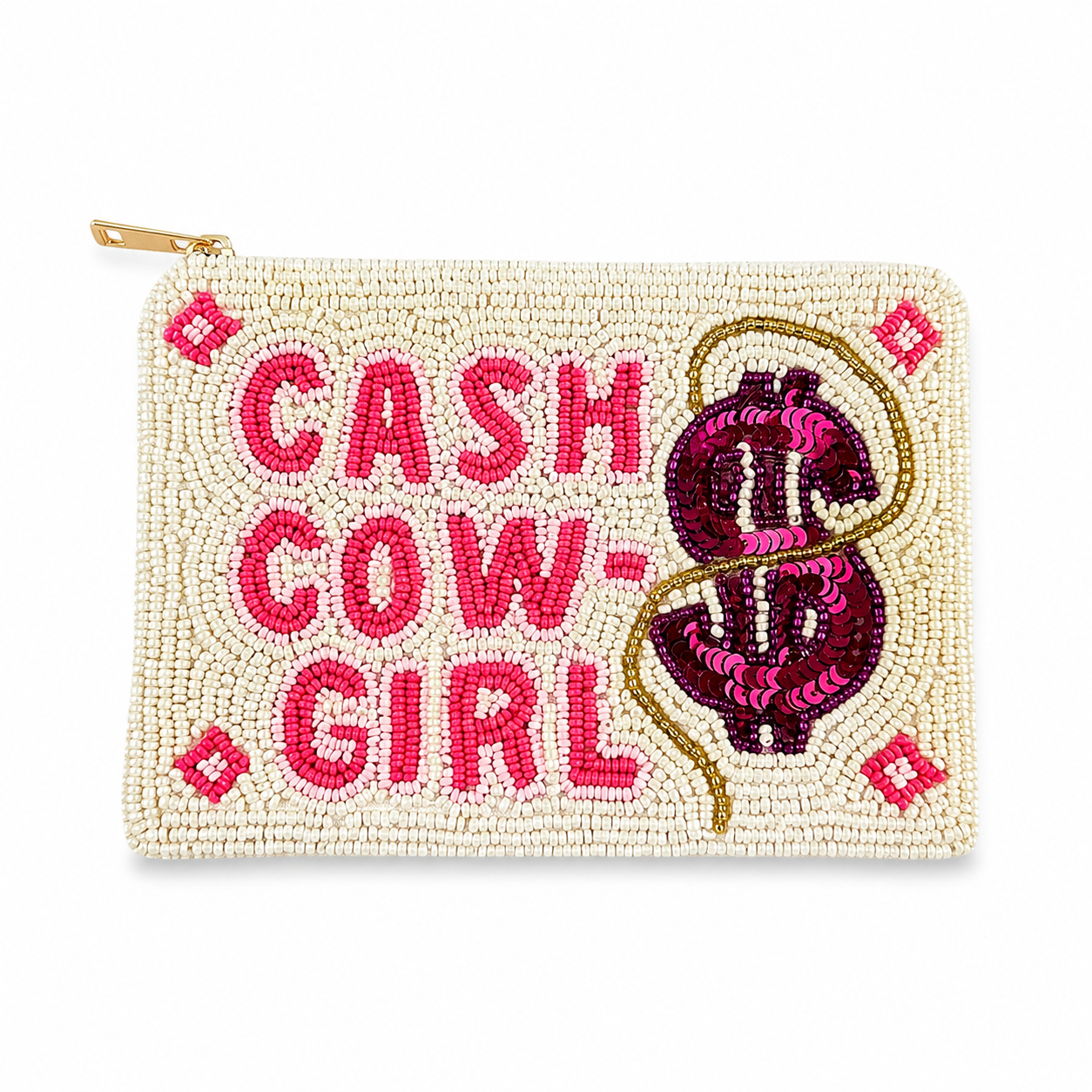 Cash Cowgirl Beaded Coin Purse