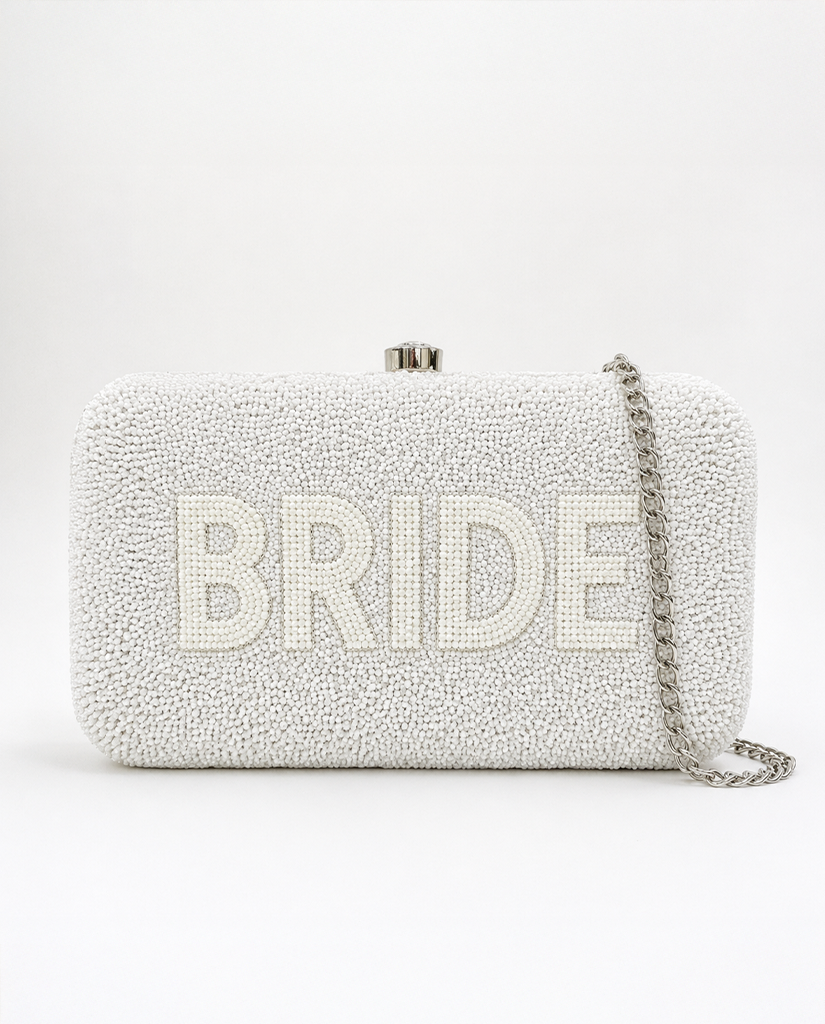 Beaded Bridal Box Clutch