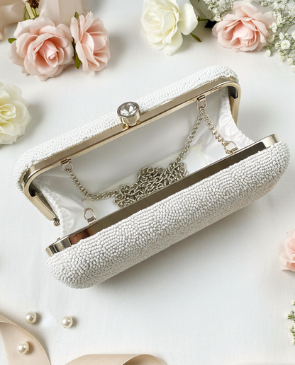 Beaded Bridal Box Clutch