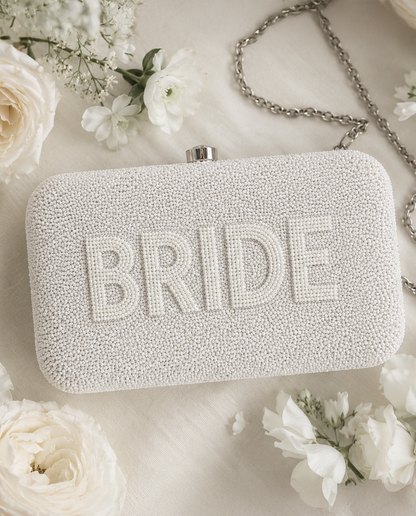 Beaded Bridal Box Clutch