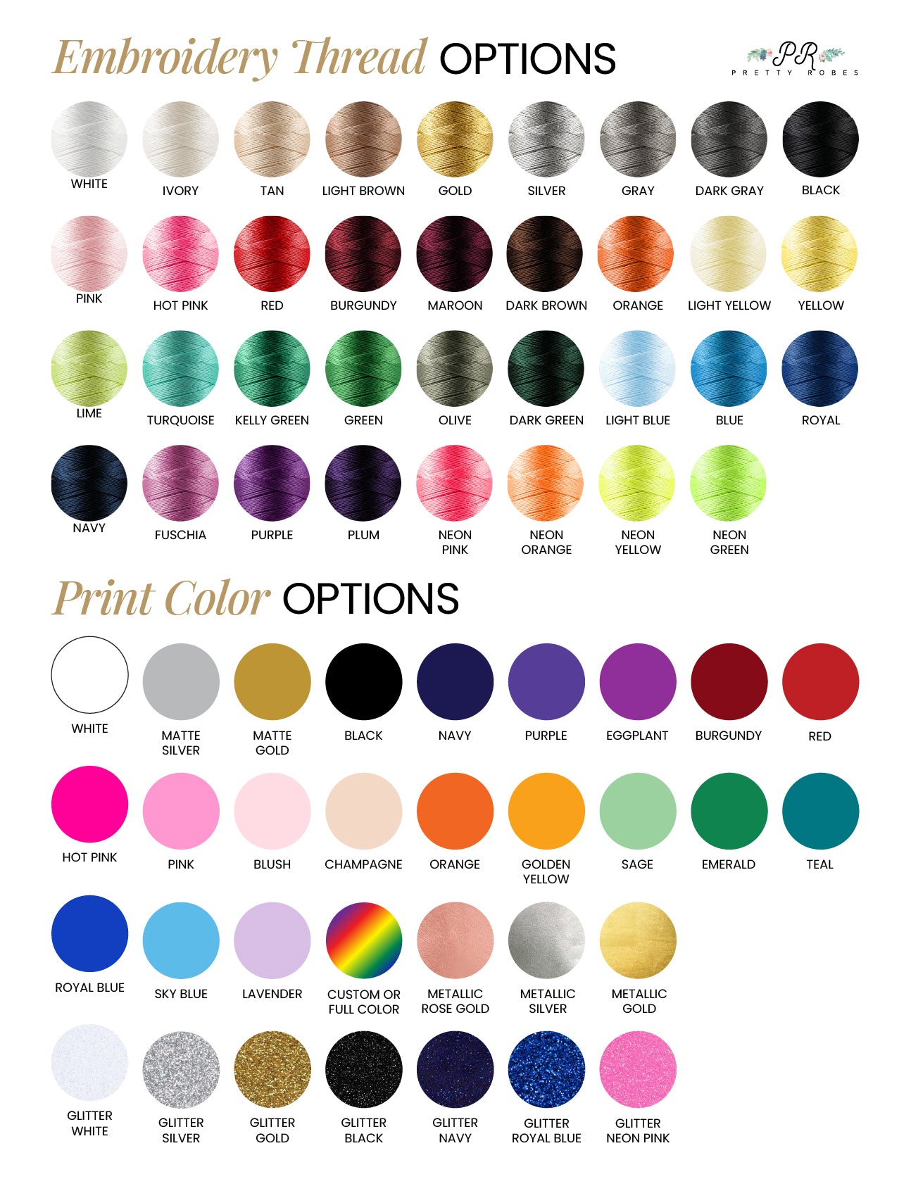 a variety of embroidery thread options, including different colors and patterns, arranged in a grid format.
