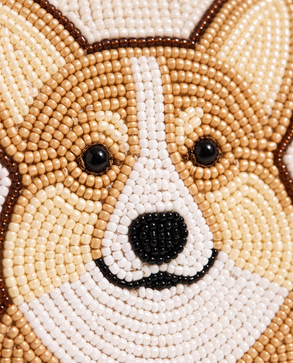 Custom Pet Portrait Beaded Shoulder Bag, Personalized Dog Purse with Name, Hand Beaded Pet Lover Handbag, Custom Dog Mom Evening Bag