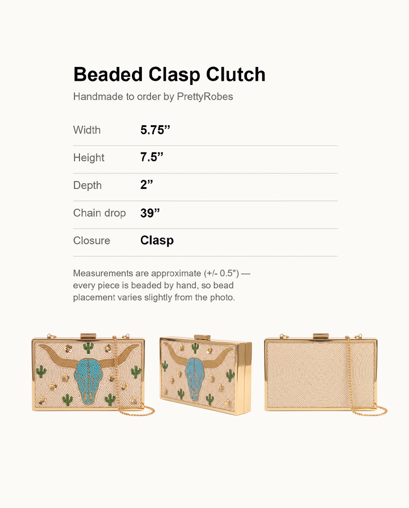 Custom Beaded Longhorn Clutch Purse, Western Bridal Turquoise Beaded Bag with Monogram, Texas Game Day Handbag, Rodeo Evening Bag