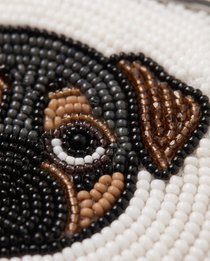 Personalized Pet Portrait Beaded Coin Purse with Name, Custom Cat Face Pouch Kiss Lock Wallet, Hand Beaded Pet Lover Gift