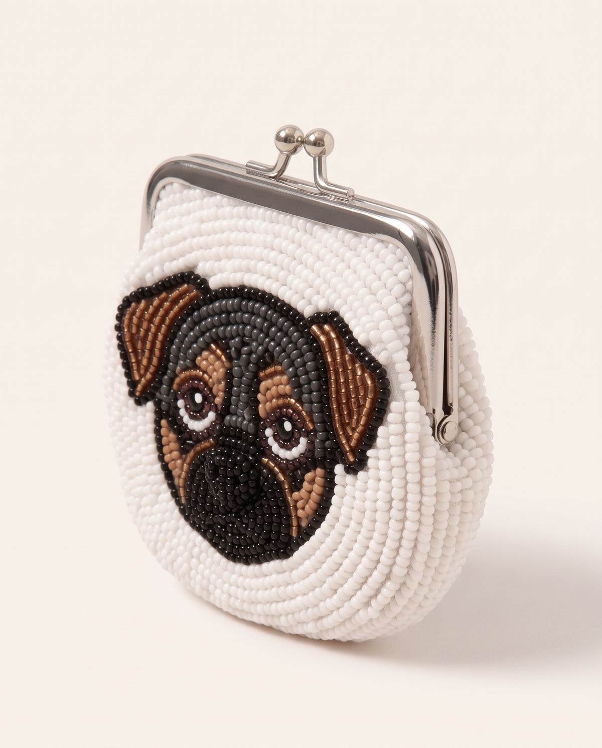 Personalized Pet Portrait Beaded Coin Purse with Name, Custom Cat Face Pouch Kiss Lock Wallet, Hand Beaded Pet Lover Gift