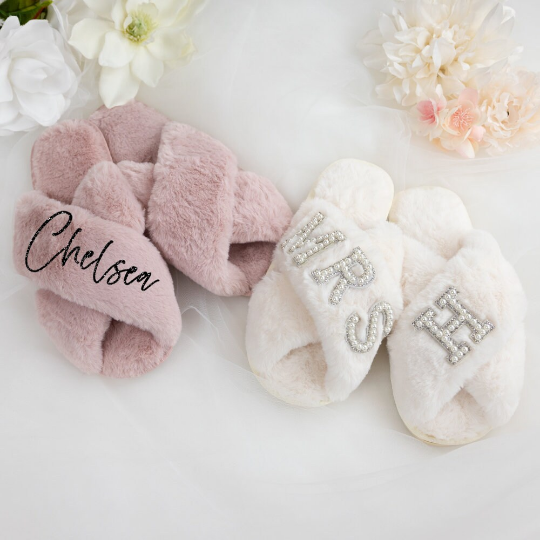 White Wedding Slippers