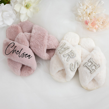 White Wedding Slippers