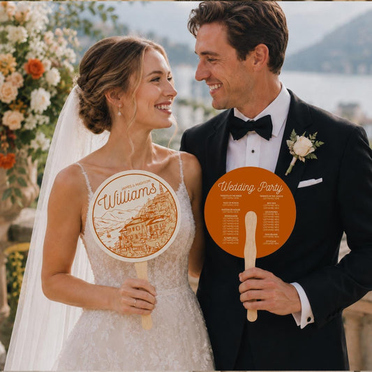 Elegant Coastal Ceremony Fans