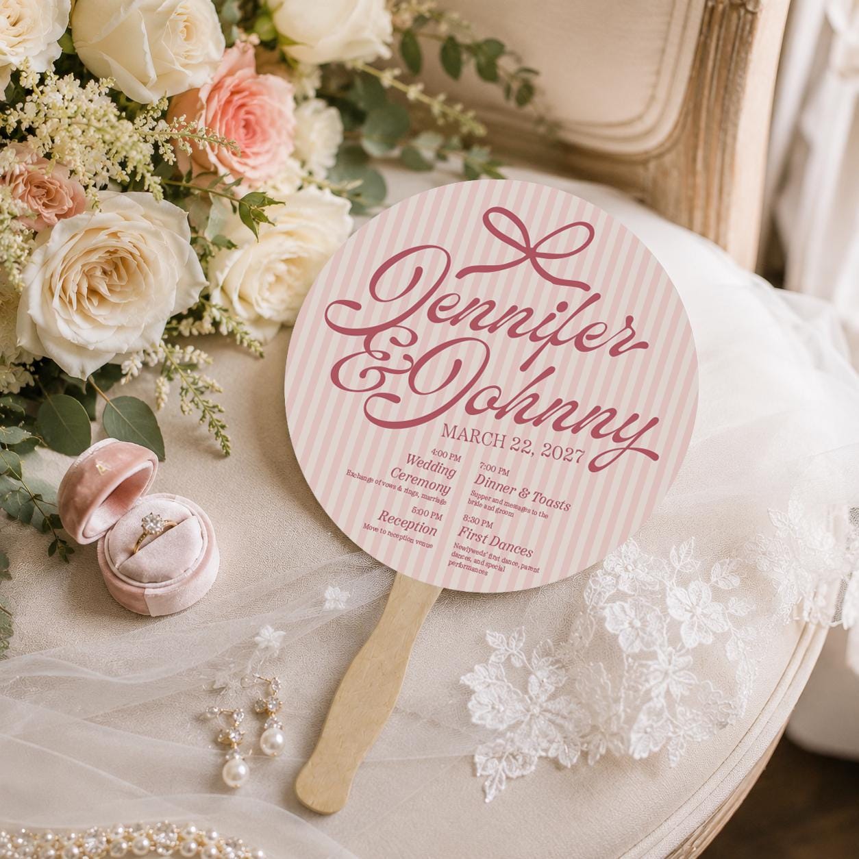 Custom Wedding Hand Fans
