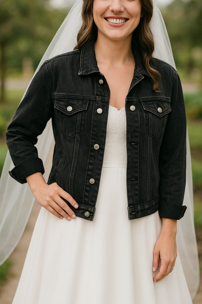 Black Til Death Do Us Part Jacket Dark Romance for Edgy Brides PrettyRobes.com Black Til Death Do Us Part Jacket Dark Romance for Edgy Brides PrettyRobes.com