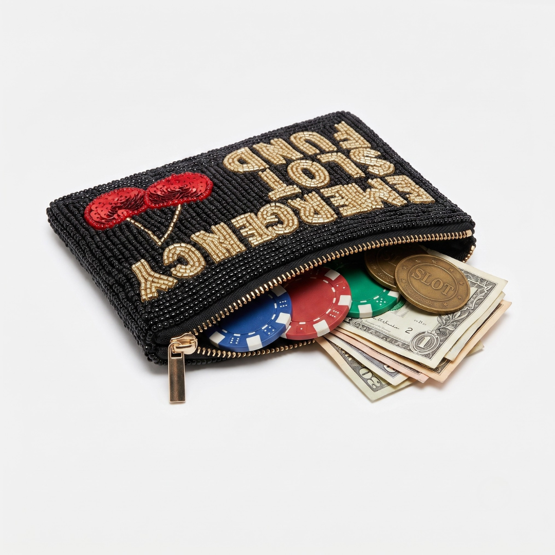 Emergency Slot Fund Beaded Coin Purse