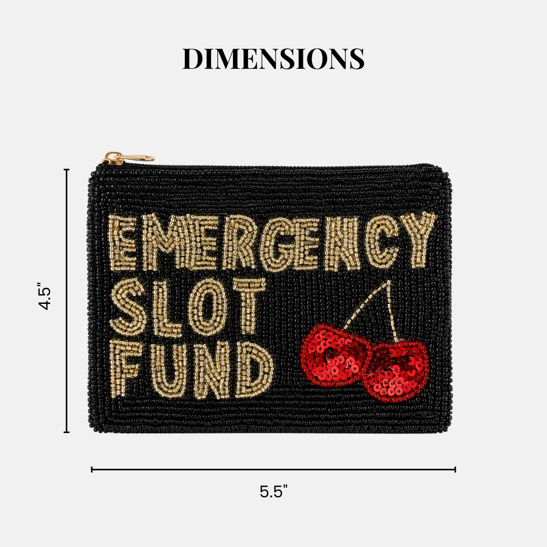 Emergency Slot Fund Beaded Coin Purse