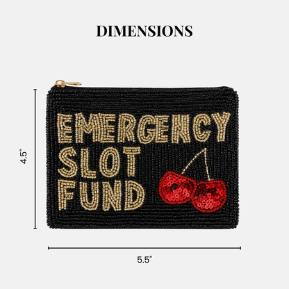 Emergency Slot Fund Beaded Coin Purse