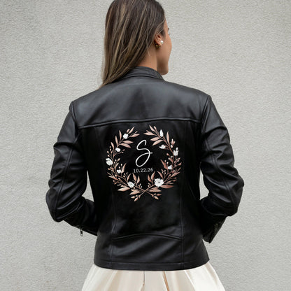 Embroidered Initial Leather Jackets