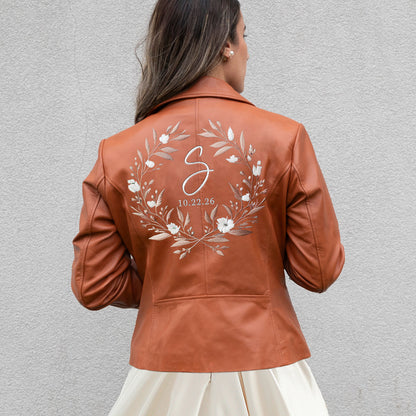 Embroidered Initial Leather Jackets
