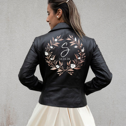 Embroidered Initial Leather Jackets
