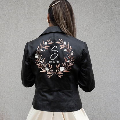 Embroidered Initial Leather Jackets
