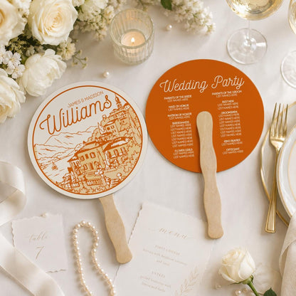 Elegant Coastal Ceremony Fans