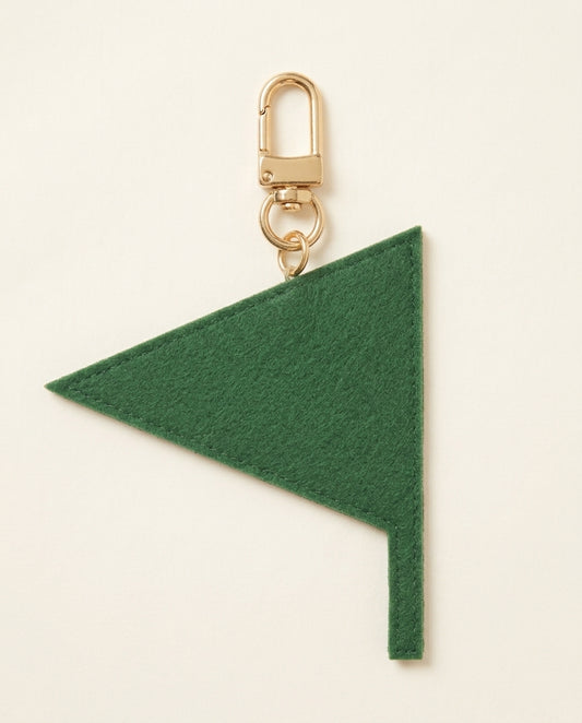 Personalized Beaded Golf Flag Bag Charm, Custom Initial Monogram Golf Keyring, Hand Embroidered Pennant Charm for Golf Bag or Tote