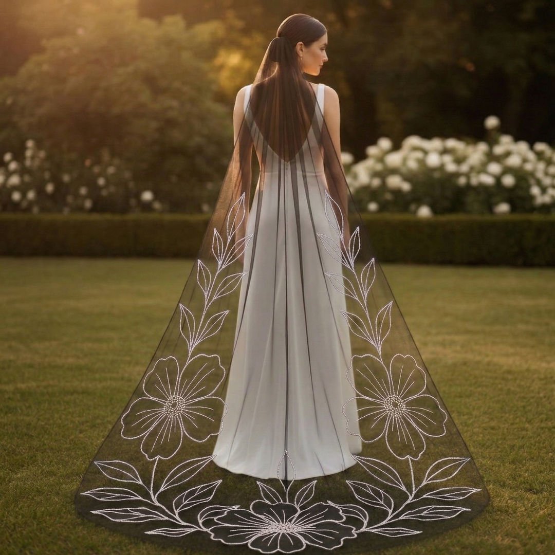 Floral Cathedral Bridal Veil