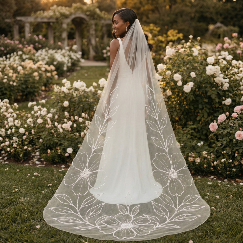 Floral Cathedral Bridal Veil