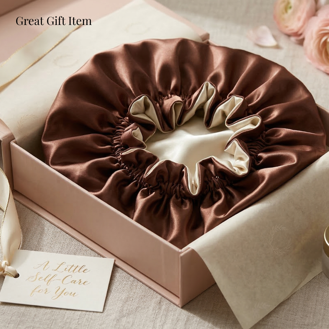 Rustic Brown Satin Bonnet
