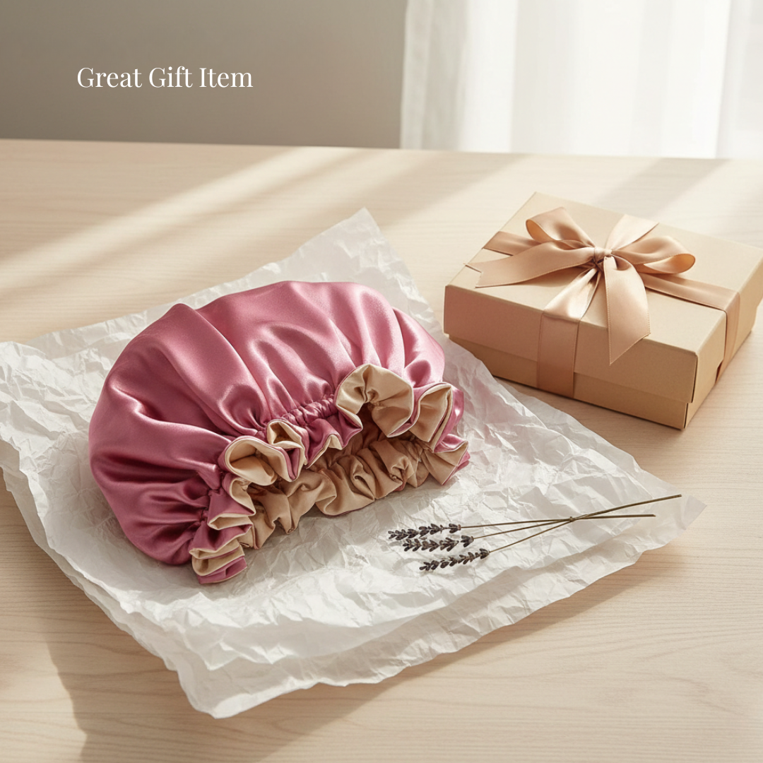 Dusty Pink Satin Bonnet