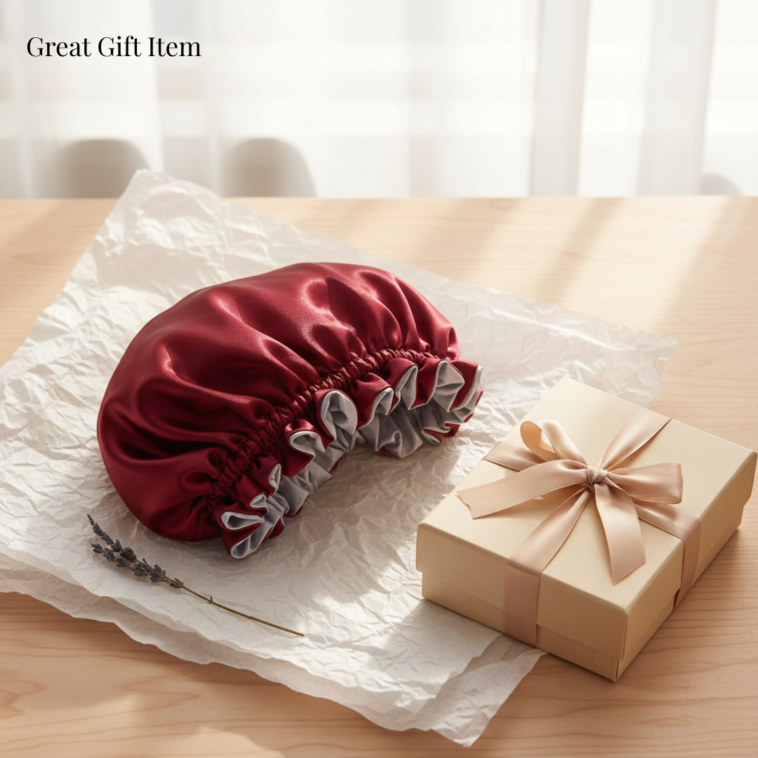 Burgundy Satin Bonnet