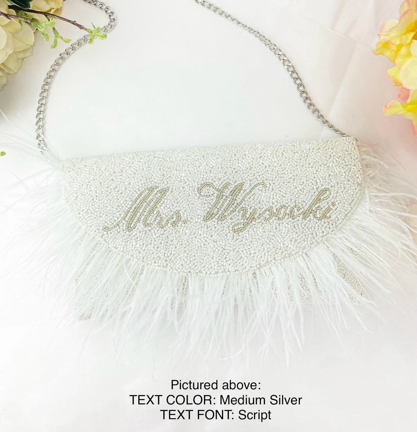 Beaded Feather Bridal Clutch