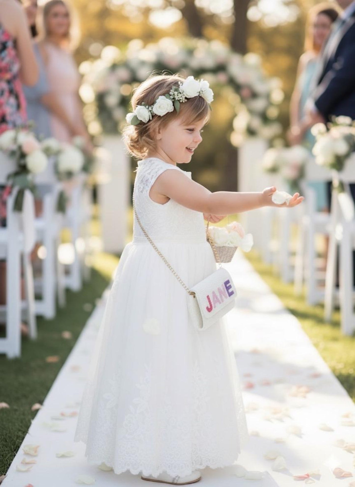 Beaded Mini Barrel Clutch for Flower Girl