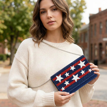 Patriotic Beaded Clutch