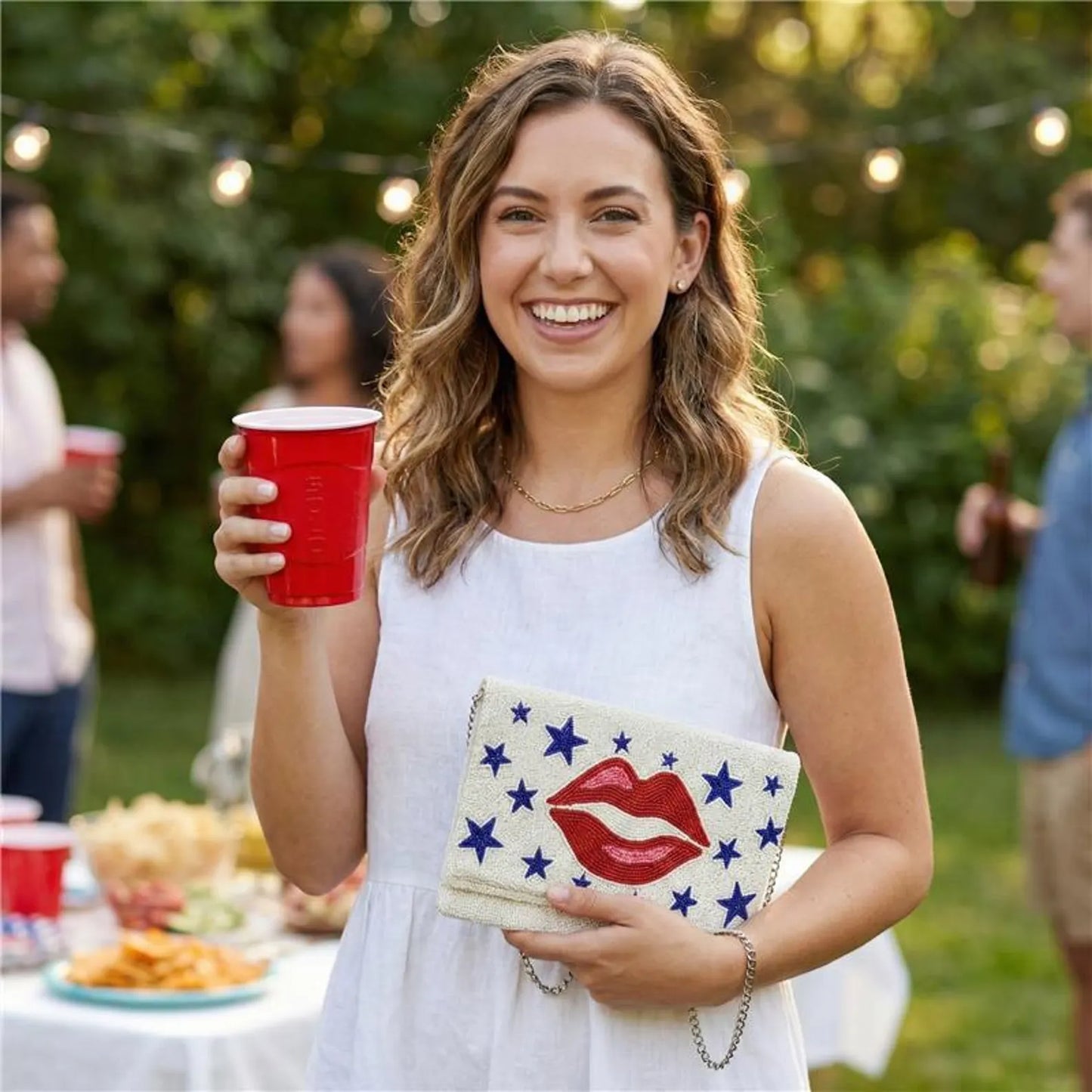 Patriotic Beaded Clutch