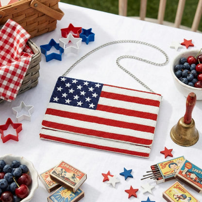 Beaded Country Flag Clutch