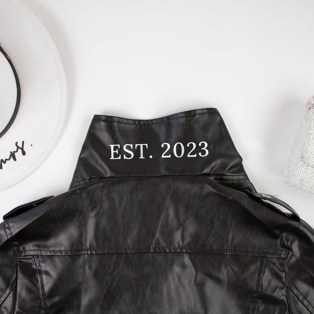 Custom Mrs Faux leather Jacket