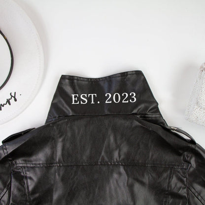 Custom Mrs Faux leather Jacket