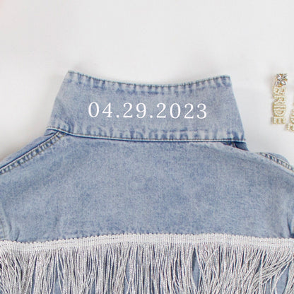 (Blue Fringe) Bride Jean Jacket