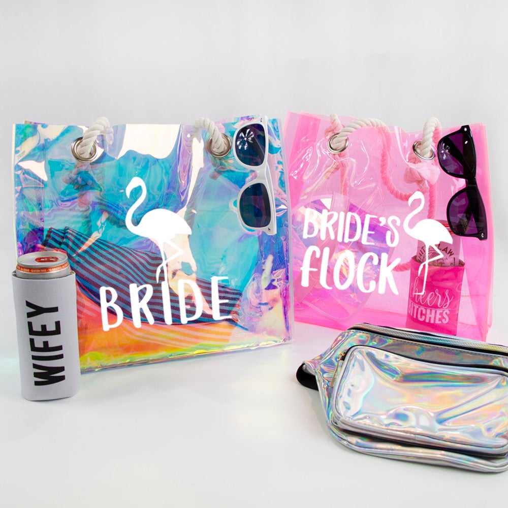 Bride Tote Bag, Bride's Flock Tote Bag, Bachelorette Party Tote Bag Gifts, Personalized Tote Bag, Custom Bridal Tote Bag, Bridal Shower Tote